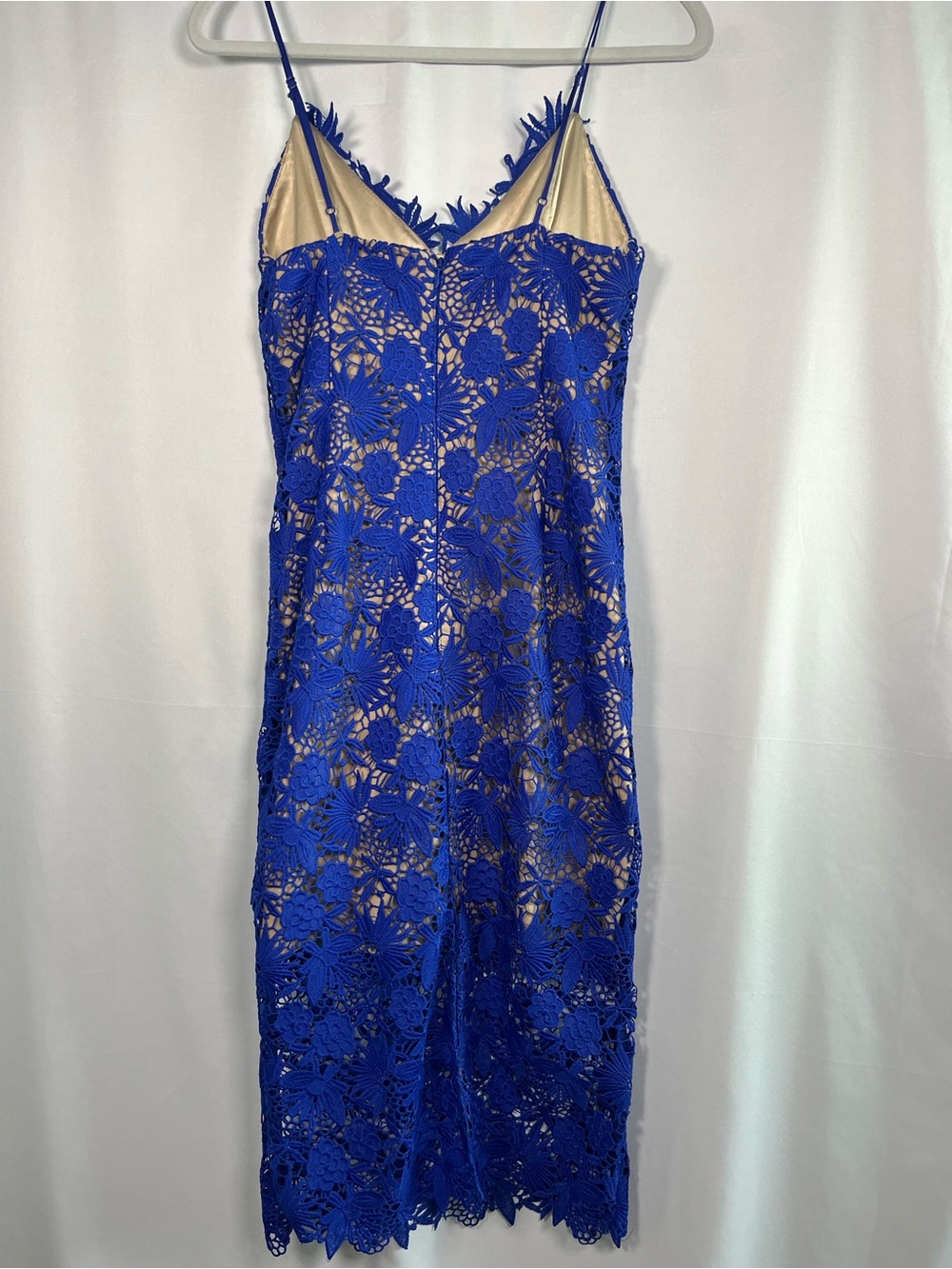 Bardot cobalt  blue Tayla overlay lace cocktail midi dress US SZ 8/M - Picture 7 of 10